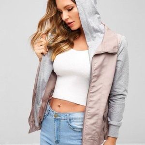 Zaful zip up hooded jacket